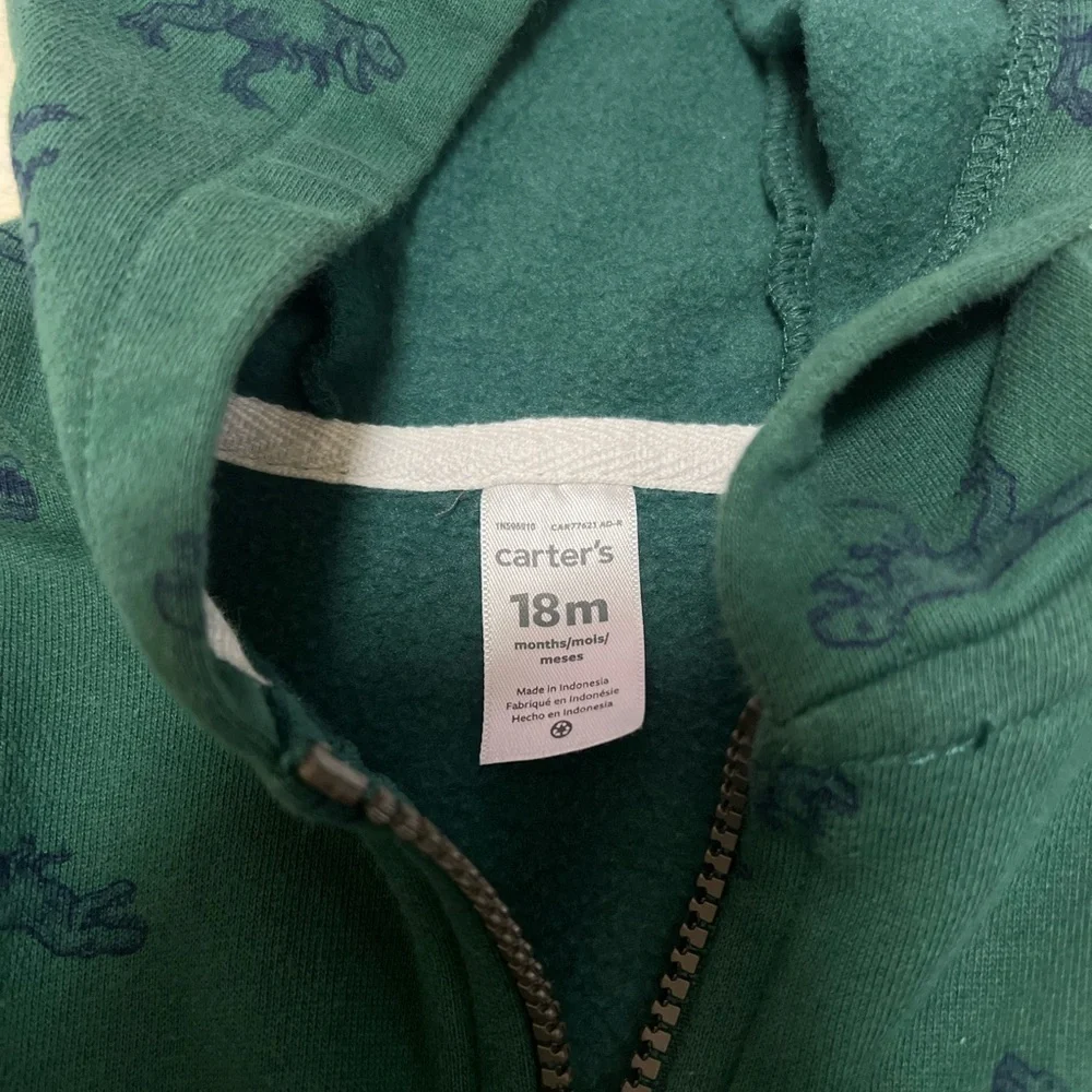 Carter's Green Zip-Up Hoodie Sweatshirt